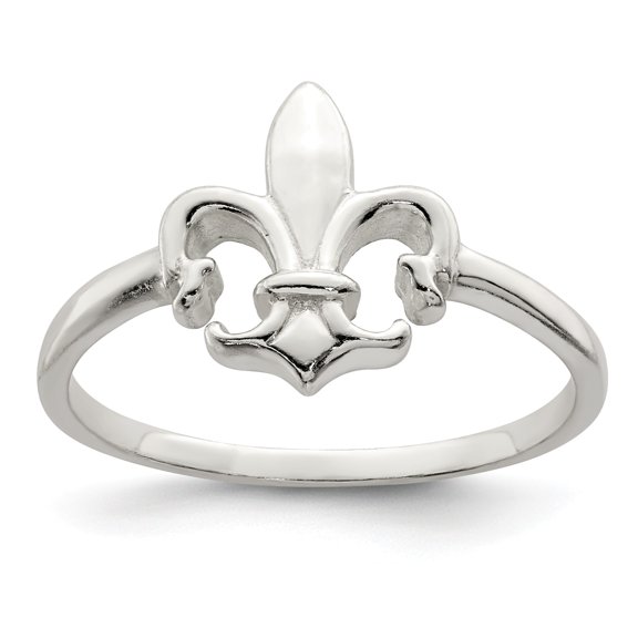 Sterling Silver Polished Fleur De Lis Ring - Size 6