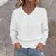 thumbnail image 1 of Ailaofu Womens Tops V Dressy Casual Neck Long Sleeve Shirts Buttons Business Casual Tops, 1 of 6