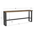 thumbnail image 2 of Pemberly Row Contemporary Steel & Wood Sofa Bar Table in Dark Gunmetal, 2 of 11