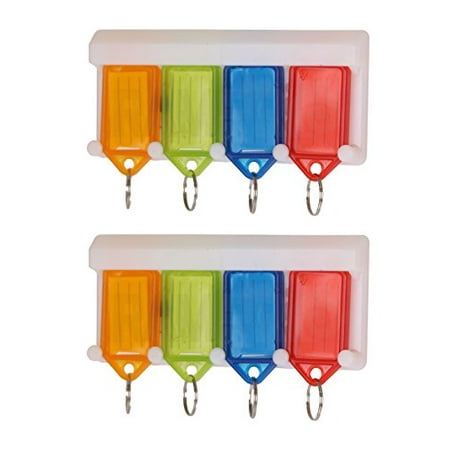 Storage Color Code - 2pk (8pc) Excellent Quality Hillman Key ID Tags & Storage Organizer Key Chain - Color Coded