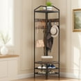 thumbnail image 2 of SSLZ Rack Rustic Brown Corner Hall Tree, Industrial 4-Tier Coat with Shoe Storage, 8 Movable Hooks and 2 Shelves for Hallway,, 2 of 6