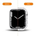 thumbnail image 4 of Funda de 45 mm compatible con Apple Watch 9 8 7, funda protectora con diamantes de imitación para Apple Watch Series 9 Series 8 Series 7 de 45 mm, 5 paquetes, oro rosa/rosa/negro/plata/transparente, 4 of 4