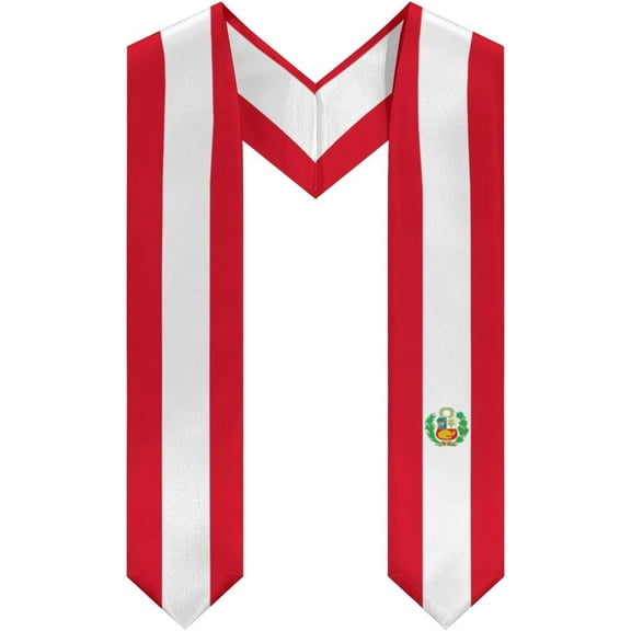 Flag of Peru Graduation Stole Shawl Sash Honor For Study Aboard International Students