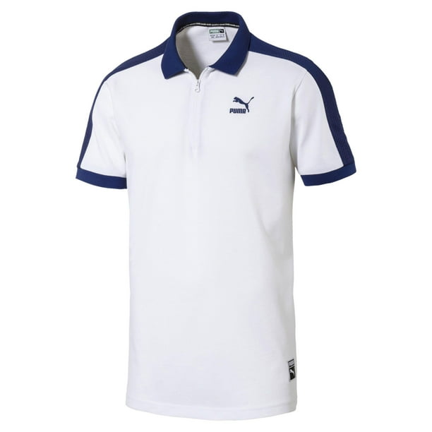 Puma Casual Shirts - Mens Shirt Blue Large Polo Rugby Logo Short Sleeve ...