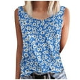 thumbnail image 1 of UPPADA Débardeur Décontracté pour Femme Grande Taille Col Rond T-Shirt Basique Fluide Sans Manches pour l'Été Vacances Multicolore,3TG, 1 of 4