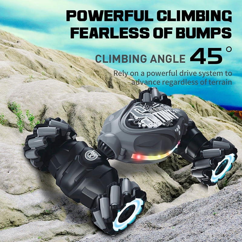 Gesture Sensing RC Stunt Car with Light & Music,Gesture Sensing Twist Car,Drift Stunt 2.4GHz Remote Control Cars, 360° Flips Rotating Off Road Vehicle for Kids Gifts (Black)