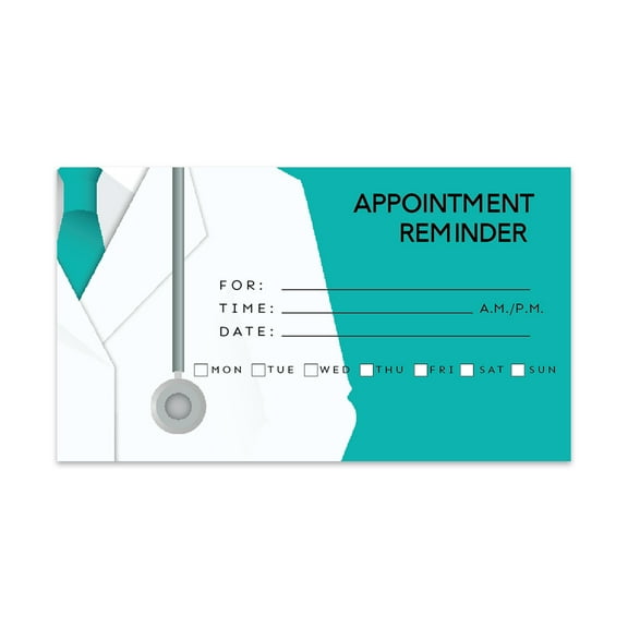 Koyal Wholesale Medical Appointment Business Cards for Medical Office, Set of 100