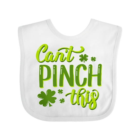 Inktastic St. Patrick's Day Can't Pinch This Hand Lettering Boys or Girls Baby Bib