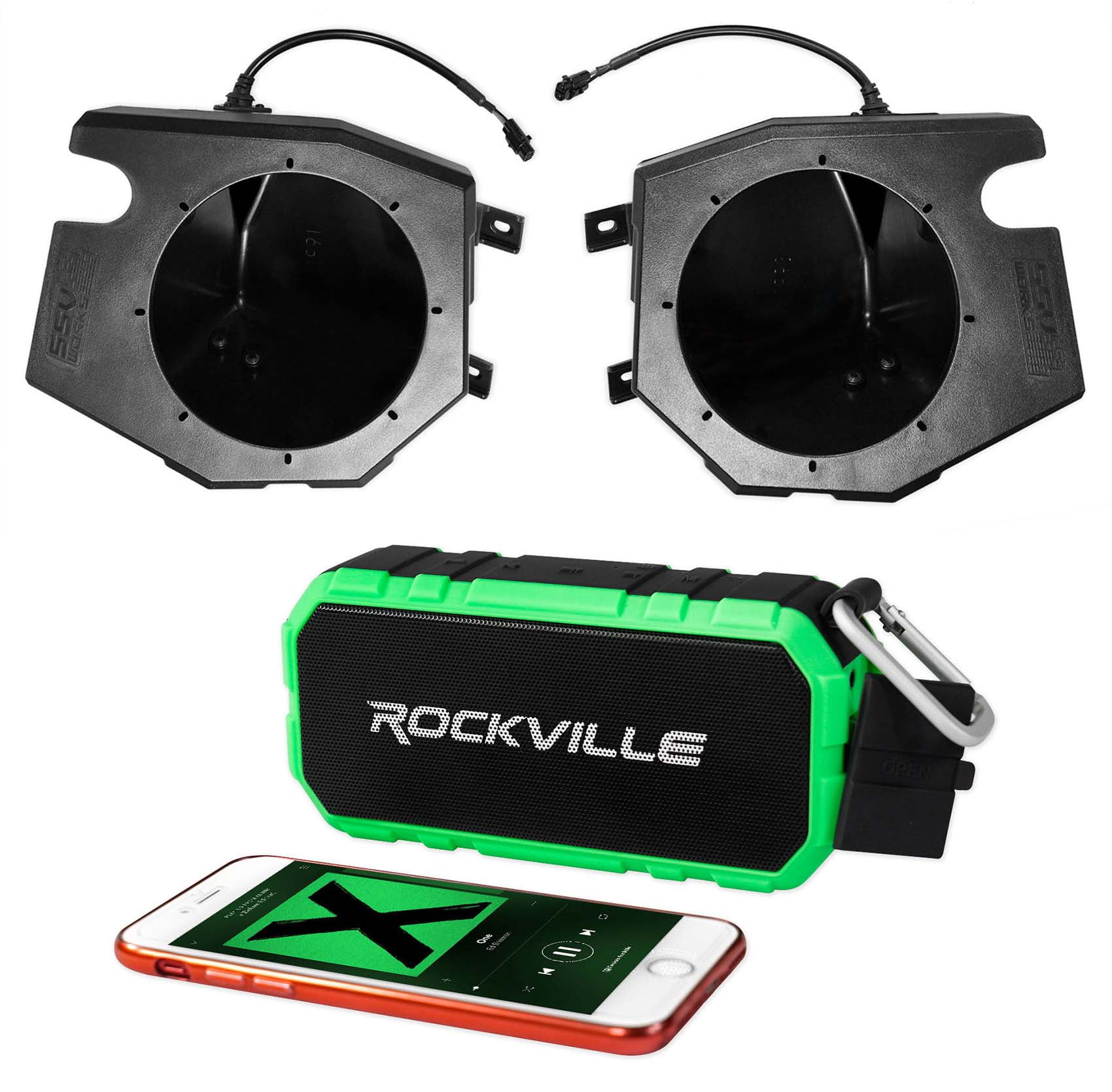 Kick Panel Speaker Pods+Bluetooth Speaker for 1418 Polaris RZR 1000