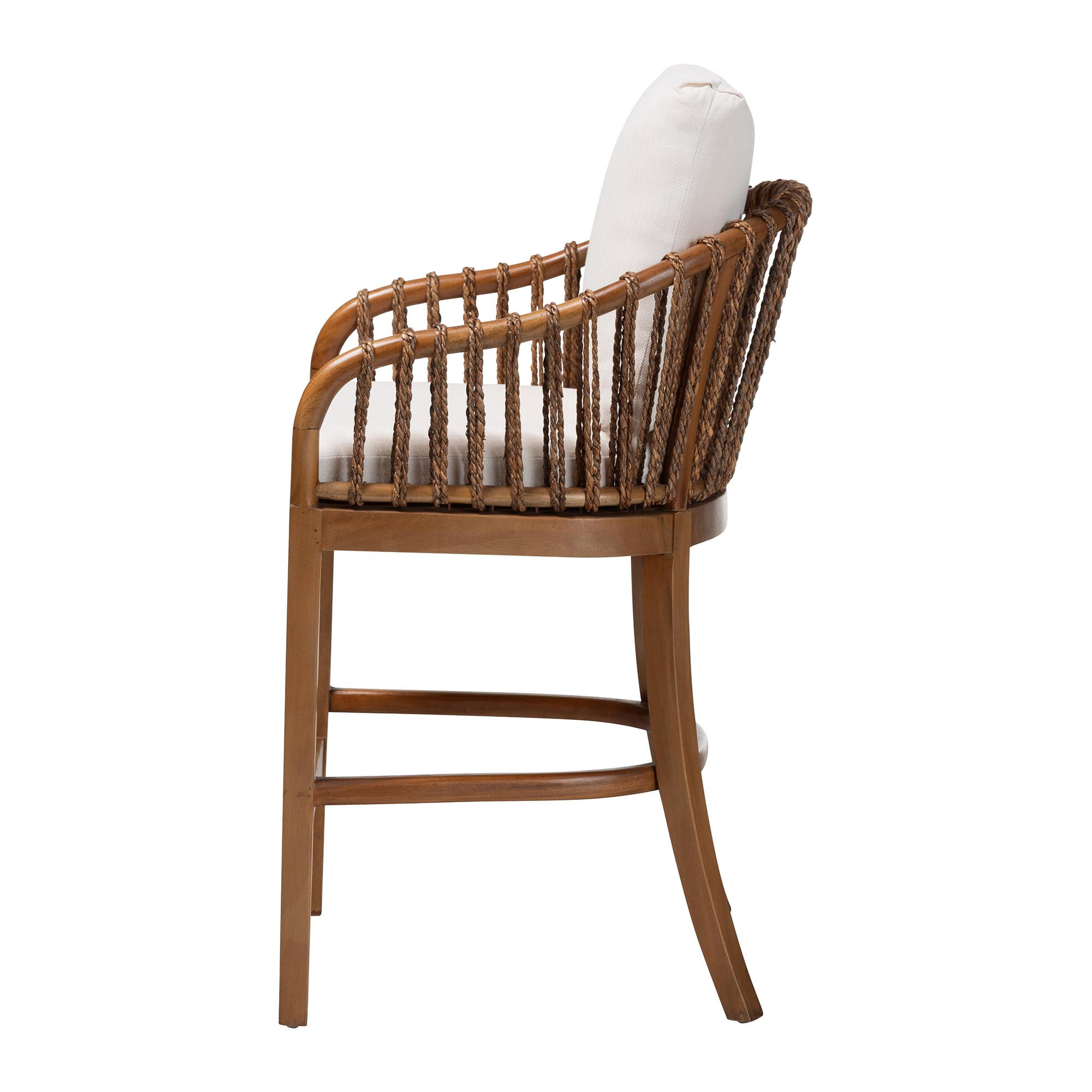 bali & pari Varen Boho Counter Stool, 26" H Counter Height, Walnut Brown