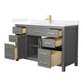 thumbnail image 2 of Beckett 54" Dark Gray Single Vanity & White Quartz Top (1-Hole) & Gold Trim, 2 of 5