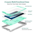 thumbnail image 2 of iPad 9.7 2018/2017 Case with Screen Protector Film, iPad 6th Generation Case, iPad 5th Generation Case, Dteck Heavy 3 IN 1 Rugged Shockproof Case Kickstand Protective Cover, Green, 2 of 8