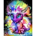 thumbnail image 2 of Sheena Pike Art 20x24 Black Ornate Wood Framed with Double Matting Museum Art Print Titled - Rainbowcorn - Lil DragonZ, 2 of 4