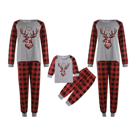 Matching Family Christmas Pajamas Sets, Christmas Deer Head Printed ...