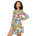 thumbnail image 3 of FORMRS Womens Long Sleeve Nightgowns Crew Neck Sleep Shirt Soft Pajamas Sizes S-3XL, Colorful Stars, 3 of 8