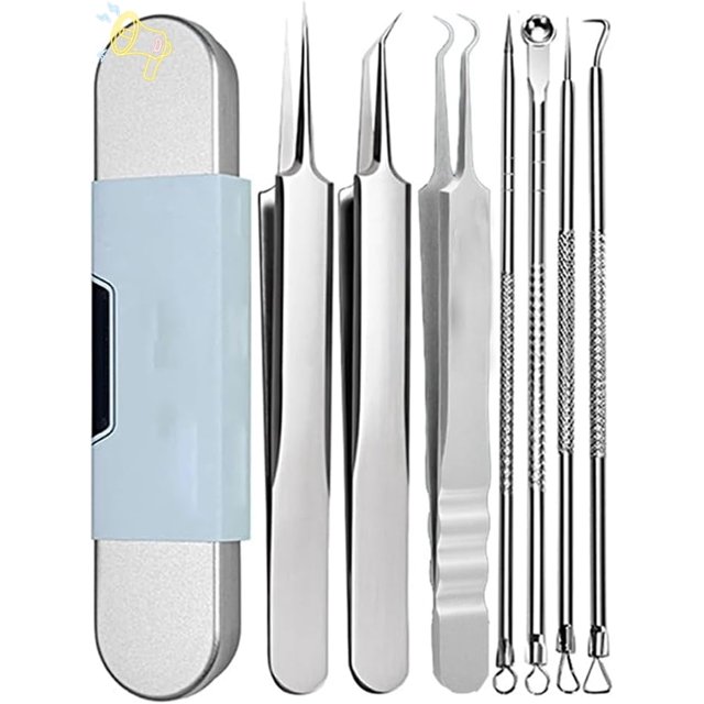 Baweave Outils d'Extraction de Points Noirs en Acier Inoxydable de Qualité Médicale Kit Professionnel pour le Visage