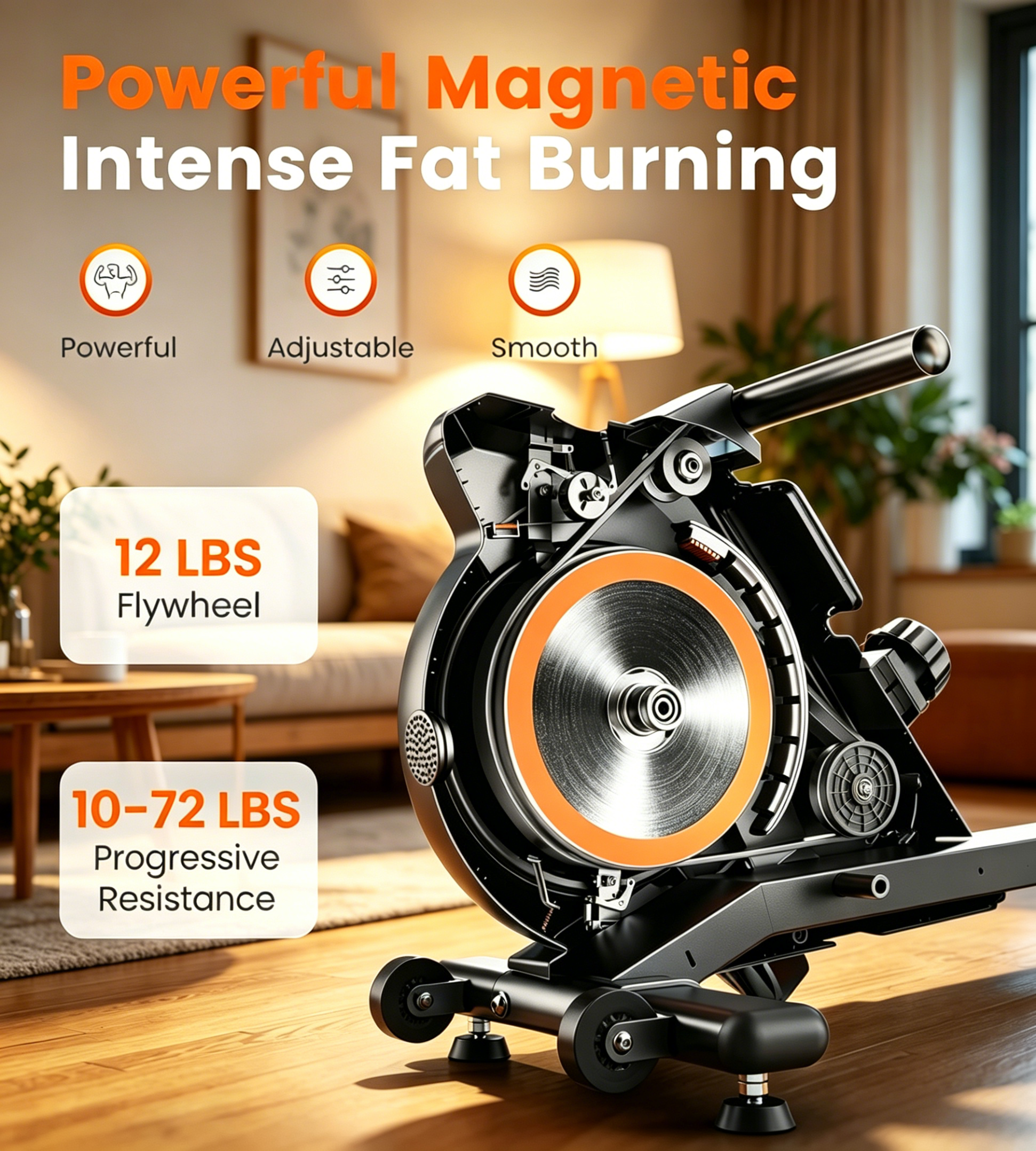 Yosuda Magnetic Rowing Machine, 350 lbs Capacity photo 8