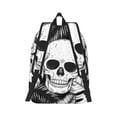thumbnail image 3 of Balery Skull and palm leaves Vintage Canvas Backpack for Men and Women - Large Capacity, Durable Travel Laptop Bag for School, Work, Hiking, and Outdoor Activities, 3 of 7