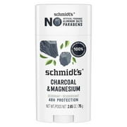 Schmidt's Charcoal & Magnesium 24 Hour Odor Protection, Aluminum-Free Vegan Deodorant, 2.65 oz