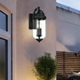 thumbnail image 2 of Melucee Exterior Waterproof Wall Lantern Light Fixtures, Black Outdoor Vanity Lights with Clear Glass Shade E12, 2 of 6