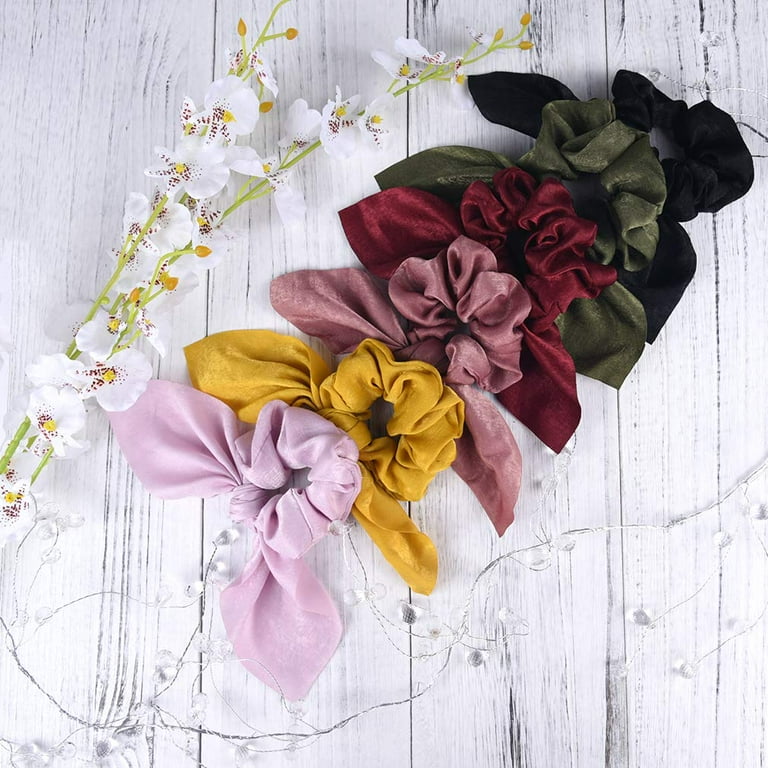 【TATIANA】Ribbon Bouquet Scrunchies(2色) Women Bowknot Ribbon Hair Scrunchies | Silk Band Bowknot