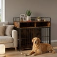 thumbnail image 2 of PawHut Dog Crate Furniture with Feeding Station 39 Inch, Black, 2 of 10