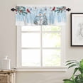 thumbnail image 7 of Christmas Snowman Kitchen Curtains and Valances Set, Classic Winter Christmas Tree Blue Rod Pocket Window Valance 18 Inch Window Curtain Panels for Living Room Bedroom Laundry, 27.5x24in, 3 Pieces, 7 of 7