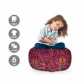 thumbnail image 2 of Colorful Storage Toy Bag Chair, Sixties Style Composition with Tribal Psychedelic Ornamentation Flowers, Stuffed Animal Organizer Washable Bag, Small Size, Multicolor, by Ambesonne, 2 of 3