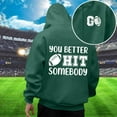 thumbnail image 2 of Mens Hoodies Football Game Day Loose Casual Pullover Long Sleeve Hooded Sweatshirt with Print Design Comfortable Warm Fall Winter Daily Wear Sweatshirts for Men Dark Green L, 2 of 5