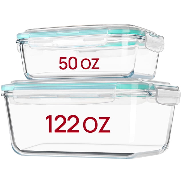 Contenedores de Almacenamiento de Alimentos Vtopmart 3.6L + 1.5L Herméticos de Vidrio