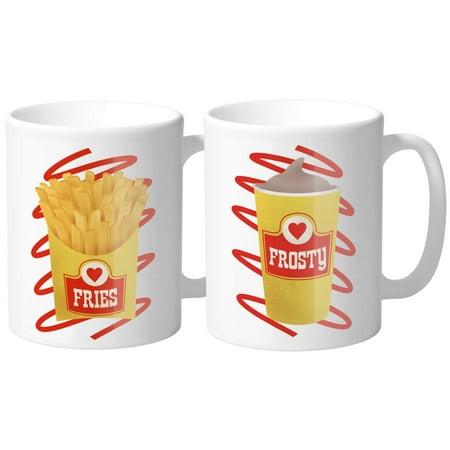 Frosty and Fries Best friends Coffee Mug 11oz Duo Set (Dynamic Duo Ideas For Best Friends)