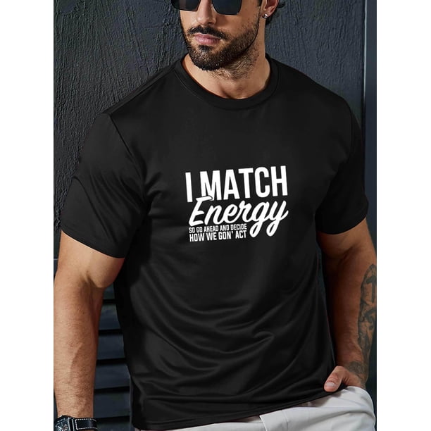 Men's Casual T-Shirt with Geometric Print - Stretchy, Comfortable Polyester Crew Neck for Summer, T Shirt Tee For Adult, Men, Women, Teen, Teenager, Adolescent, Youth
