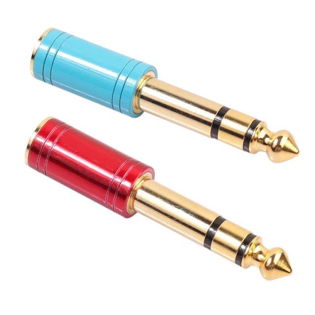 2 conectores macho de 6,5 mm y 6,35 mm (1/4 de pulgada) a hembra de 3,5 mm y 1/8 de pulgada. Cable auxiliar para auriculares estéreo, adaptador de audio para guitarra, amplificador, auriculares y