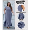 thumbnail image 4 of Cueply Women's Plus Size Maxi Dresses Casual Split Long Sleeveless Dress for Women with Pockets, 4 of 7