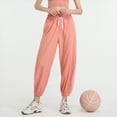 thumbnail image 4 of Pantalones Deportivos de Senderismo para Mujer, de Secado Rápido, con Cordón Ajustable, para Viajes Al Aire Libre, Yoga y Fitness. Rosa Peonía L, 4 of 8