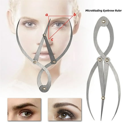 Caliper Portable Stainless Steel Flexible Removable Eyebrow Ruler ...