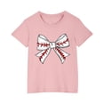 thumbnail image 2 of Spazoro Toddler Child Girls Casual T-Shirts Tee, Crew Neck Summer Fashion Short Sleeve Printed Loose Tops Trousers for Girls Pink Size 4 T, 2 of 4