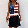 thumbnail image 2 of Women's Summer V-Neck Dress, Independence Day Themed Sleeveless Sundress with Elastic Waist, Perfect for Barbecues and Family Gatherings,Black L, 2 of 5