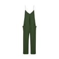 thumbnail image 4 of Diufon Womens Sleeveless Rompers V Neck Bodysuits Solid Color Tapered Pants Playsuits with Pockets, 4 of 6