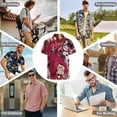 thumbnail image 6 of Song Dance Hazbin Hotel Men's Casual Button-Down Shirts Summer Short Sleeve Tee Shirt Daily Hawaiian Beach Shirt Top With Pocket, 6 of 9