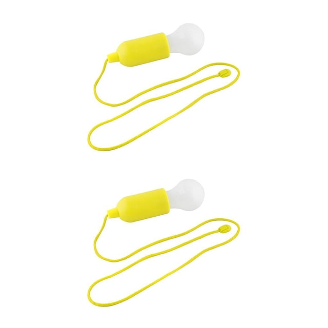 Wosthever Luz de cable de tracción, luces colgantes redondas portátiles, lámpara alimentada por batería, suministros de emergencia, colgante para Amarillo 2piezas Wosthever CBP233352