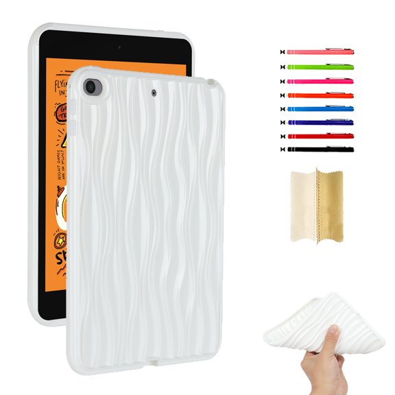 Case for iPad mini 1/2/3/4/5, Luxury Slim Fit TPU Back Protective Shock-Absorption Corner Protection Lightweight Soft Cover for iPad mini 1/2/3/4/5, White