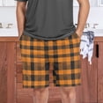 thumbnail image 6 of Men's Pajama Shorts Bottoms with Pockets Soft Lightweight Lounge Sleep Wear Oranges Cottish Tartan, 6 of 6