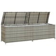 thumbnail image 2 of Outdoor Storage Cabinet, 79 Inch Light Gray Poly Rattan and Metal, 2 of 6