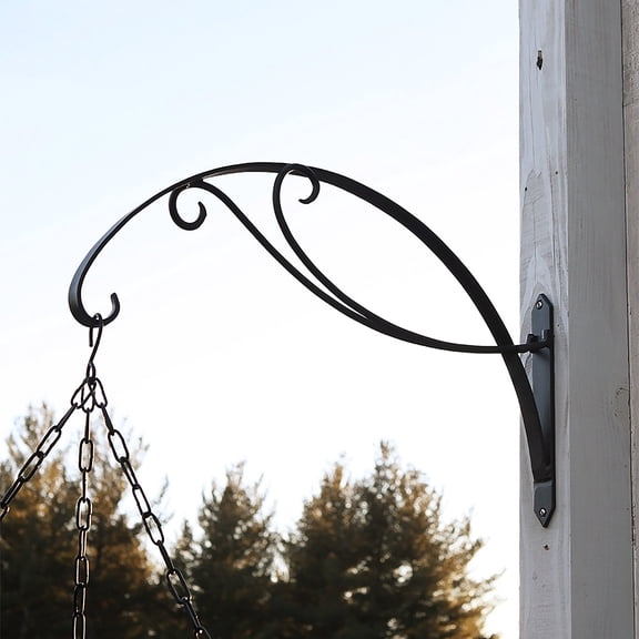 Achla Designs Wrought Iron Scroll Bracket, Black, 23"