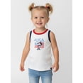 thumbnail image 2 of Disney Minnie Mouse Toddler Girls American Flag Graphic Tank Top, Sizes 12M-5T, 2 of 8