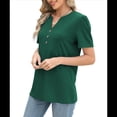 thumbnail image 1 of Top de Verano para Mujer, de Corta, Holgado, con Botones Retorcidos, Color Liso, Verde Bosque Talla M, 1 of 4