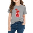 thumbnail image 4 of Girls T-Shirt 100% Cotton | Kids Casual Short Sleeve Heart Jar Graphic Tee | Valentine's Day Top in Gray | Sizes 110 120 130 140 150,Size 3 T, 4 of 9