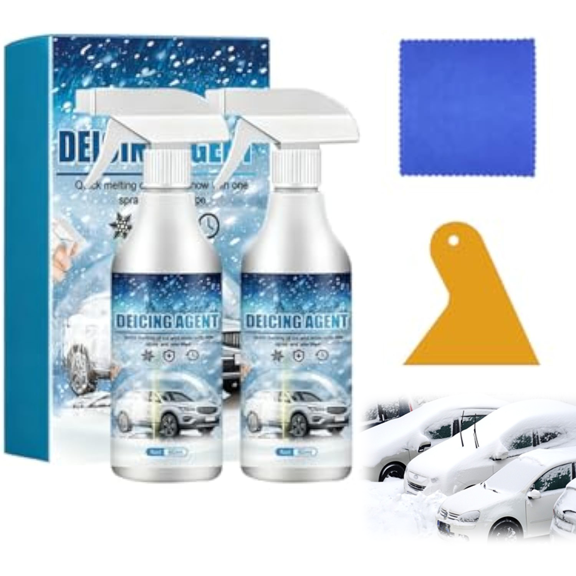 De Icer for Car Windshield, 2025 New Car Windshield Snow Melting Coating Spray, Multifunctional Windshield Defroster for Winter , Snow Repel De - Icer for Car Windshield Defroster(2pcs)