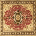 thumbnail image 1 of Ahgly Company Indoor Square Medallion Brown Traditional Area Rugs, 3' Square, 1 of 4